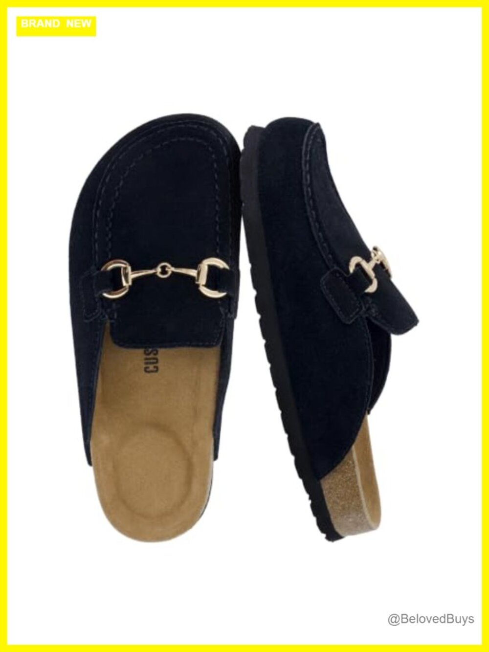 Suede Mule Clogs with Cork Footbed & Horsebit Slip-On Design